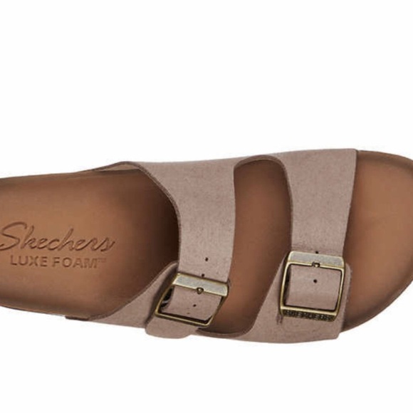 Sketchers Luxe Foam Slip On Sandal Slide Brown - Picture 6 of 7
